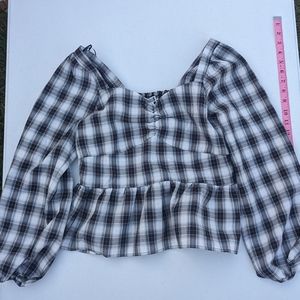 Gingham Peplum Top
